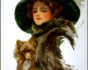 哈里森费歇尔 - Girl in a Teal Hat With Her Dog